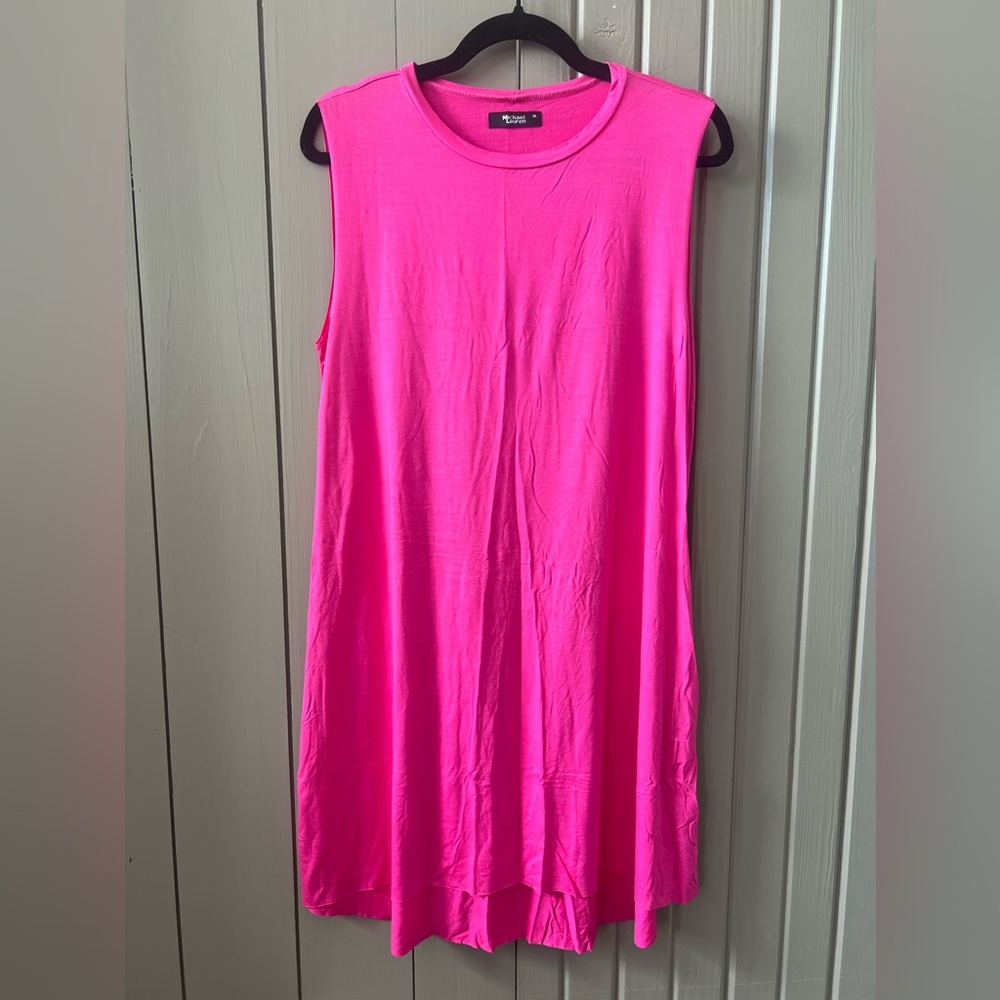 Michael Lauren Gilly Core XL Women’s Sleeveless Pink Shirt Mini Dress - Picture 3 of 5